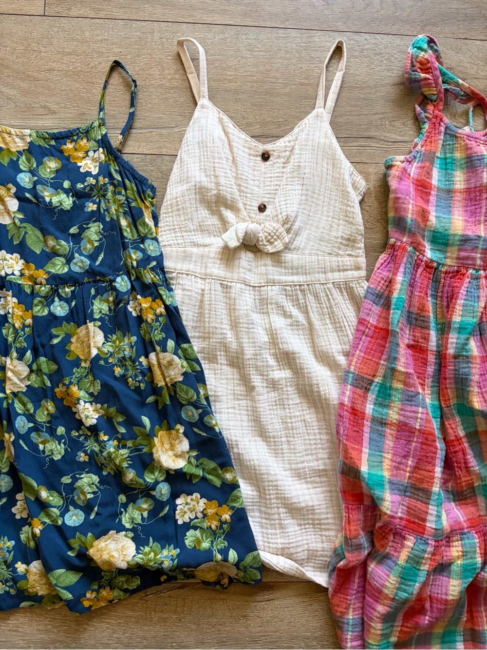 Cat & Jack Girls' Cream Tie-Front Sundress
